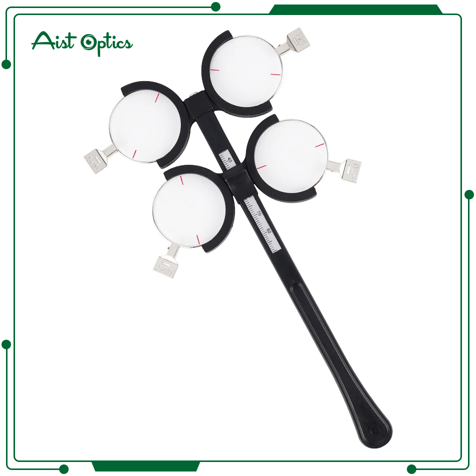 Insert-type 4-Lens Adjustable PD Scale Optical Optometry Flip Trial Lens Holder Plastic Frame Amblyopia Myopia Training Tool