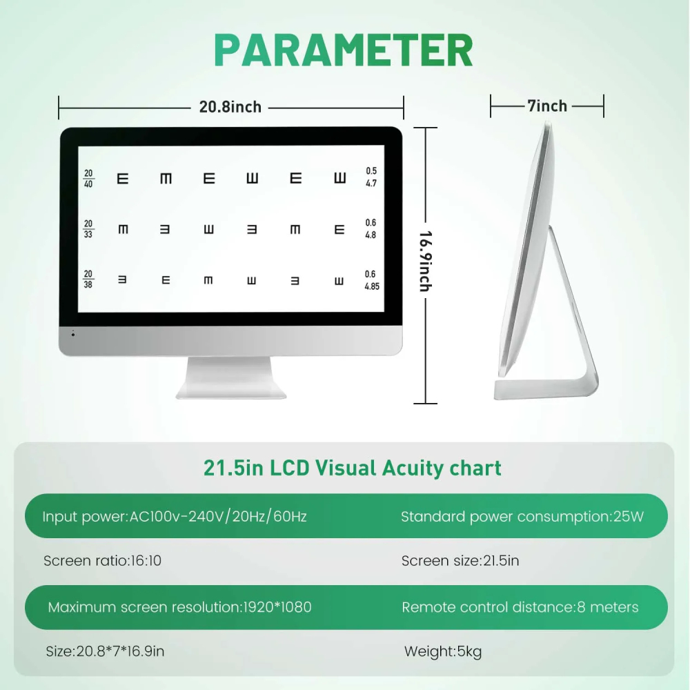 21.5 Inch Optical LCD Digital Visual Acuity Testing Monitor