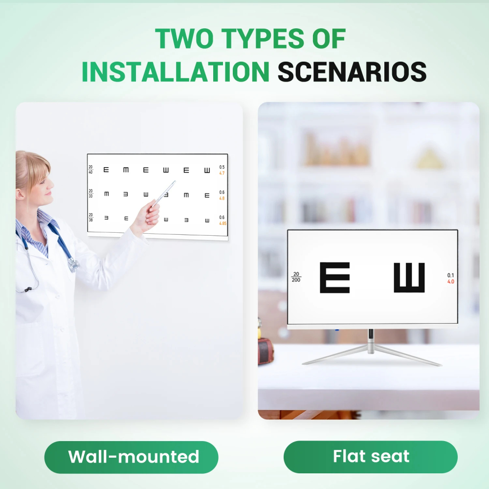 Tumbling E chart for eye test