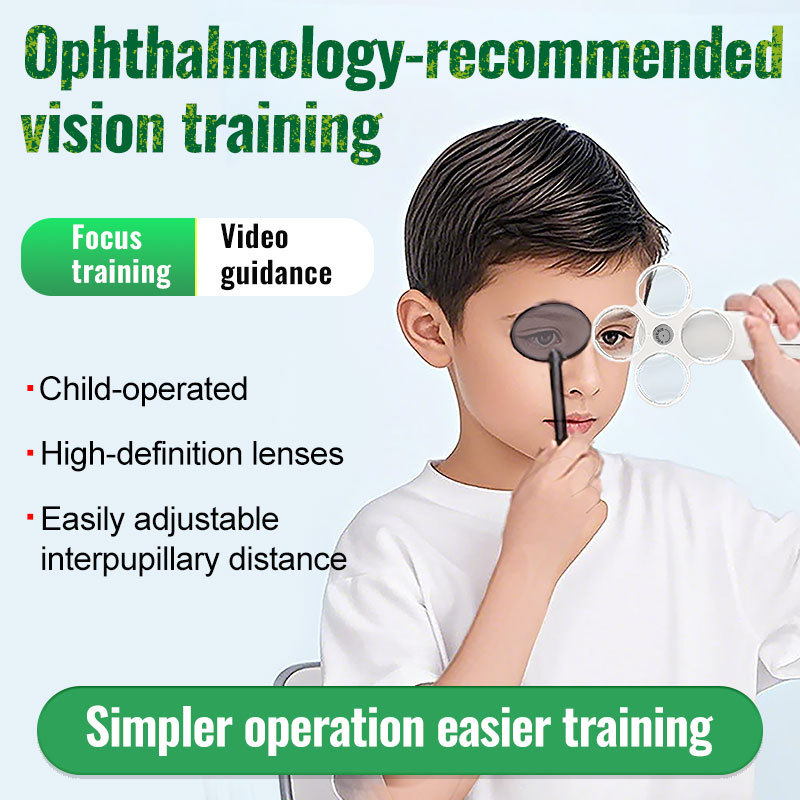 Vision Therapy Training Kit for Children Eye Correction Tool with Semi Automatic Mirror Flipper 15 Visual Acuity Cards Occlusion Patch Pointer Stick Stand Eyeglass Cloth Scientific Eye Exercise Set