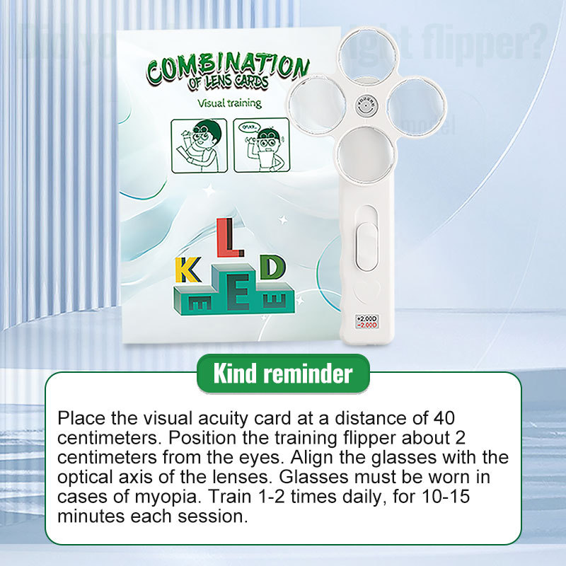 Vision Therapy Training Kit for Children Eye Correction Tool with Semi Automatic Mirror Flipper 15 Visual Acuity Cards Occlusion Patch Pointer Stick Stand Eyeglass Cloth Scientific Eye Exercise Set