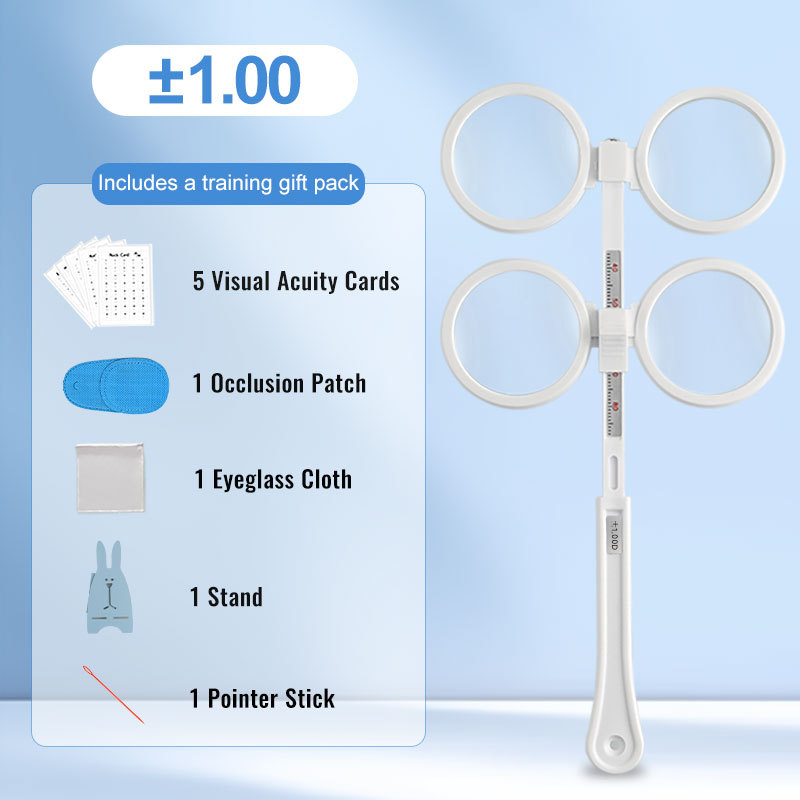 Vision Training Kit for Kids Dual Sided Mirror Flipper Set Adjustable Pupillary Distance Anti Reflective Includes Visual Acuity Cards Occlusion Patch and Accessories for Scientific Eye Care