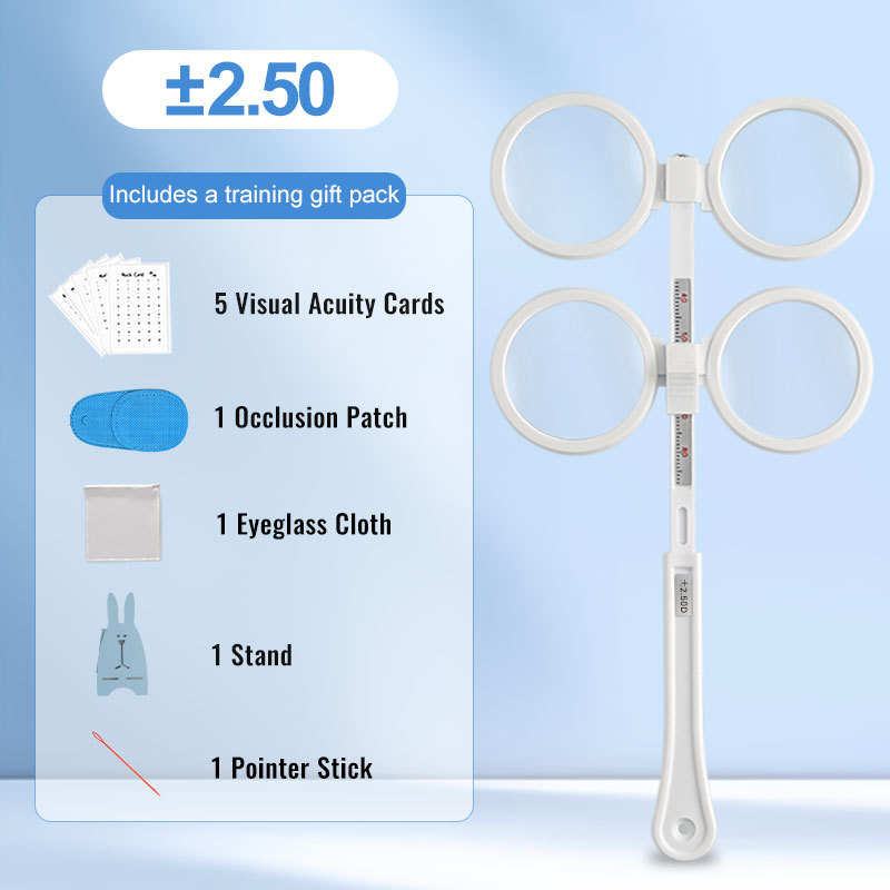 Vision Training Kit for Kids Dual Sided Mirror Flipper Set Adjustable Pupillary Distance Anti Reflective Includes Visual Acuity Cards Occlusion Patch and Accessories for Scientific Eye Care