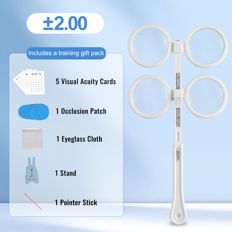 Vision Training Kit for Kids Dual Sided Mirror Flipper Set Adjustable Pupillary Distance Anti Reflective Includes Visual Acuity Cards Occlusion Patch and Accessories for Scientific Eye Care