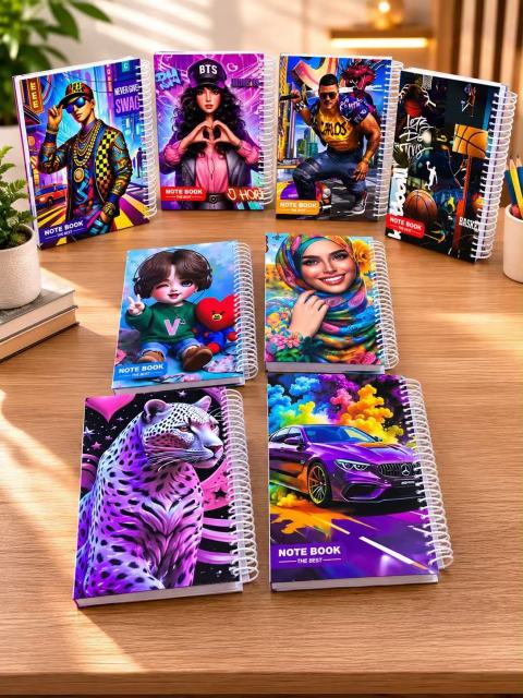 Trendy Graffiti Art Spiral Notebook, Cool Cartoon & Sports Car Printed Coil Journal for Students