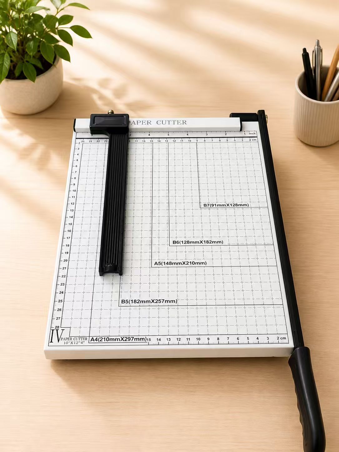 A4 Manual Paper Cutter, Precision Grid Guillotine Paper Trimmer for Office & Craft