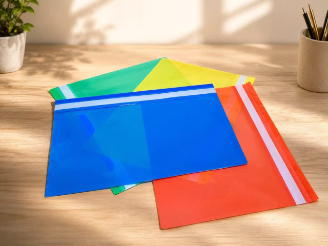 A4 Transparent Plastic Zip File Pouch, Colorful Waterproof Document Zipper Folder Bags