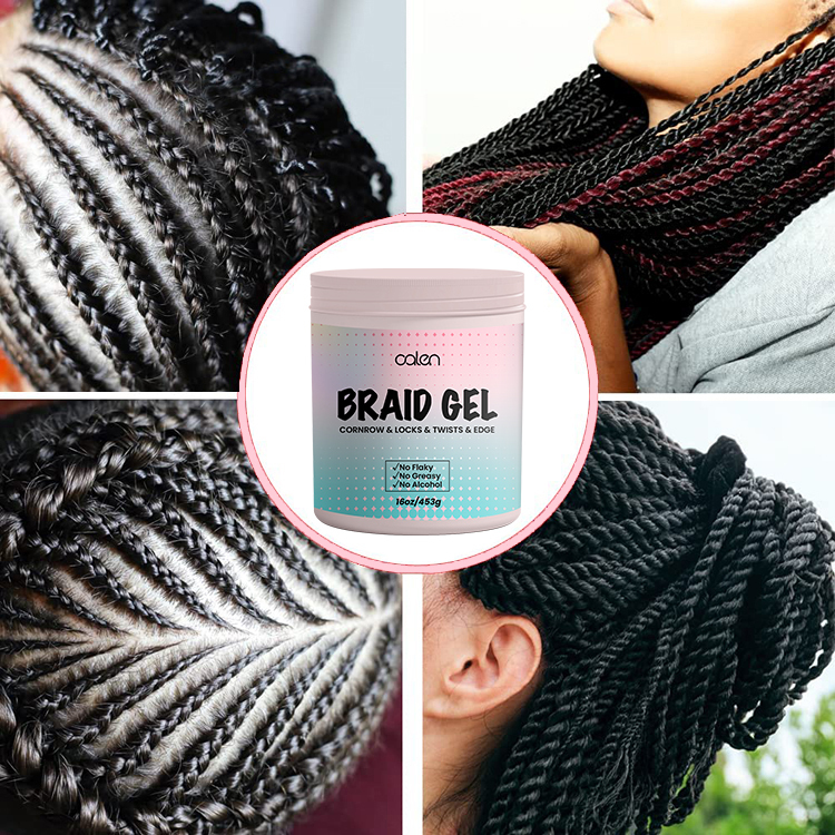 Braiding Gel Edges Extreme Hold Locks Twist Cornrow Braid Gel,oalen cosmetics