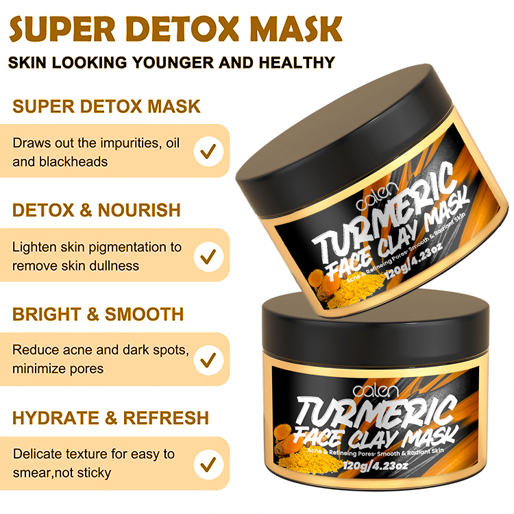 120G Turmeric Face Clay Mask,oalen cosmetics
