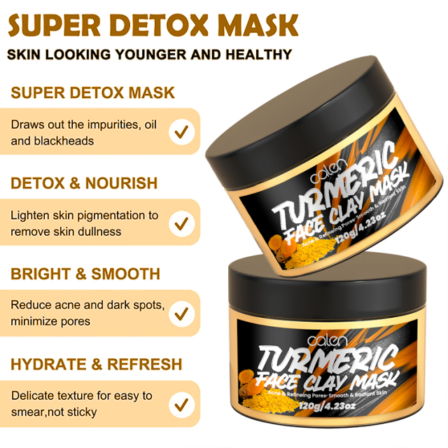 120G Turmeric Face Clay Mask,oalen cosmetics