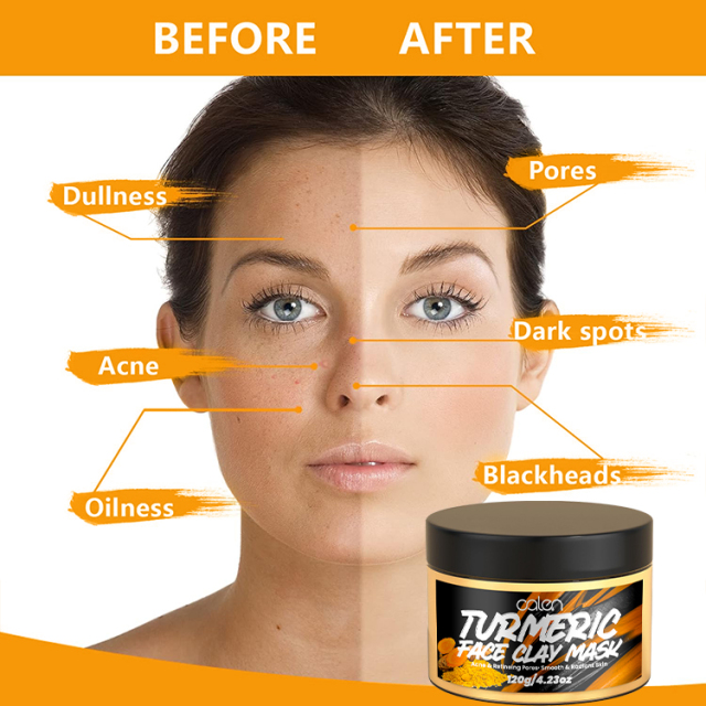 120G Turmeric Face Clay Mask,oalen cosmetics