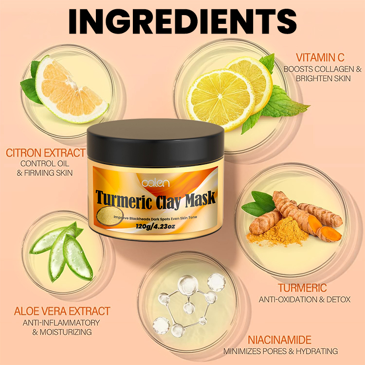 Organic Turmeric Clay Mask,oalen cosmetics