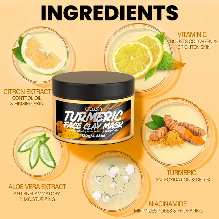 120G Turmeric Face Clay Mask,oalen cosmetics
