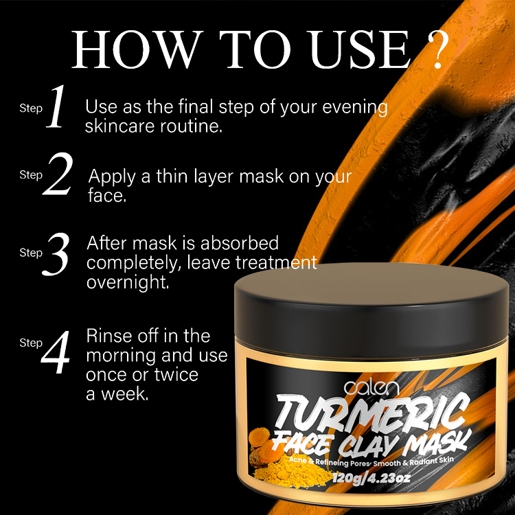 120G Turmeric Face Clay Mask,oalen cosmetics