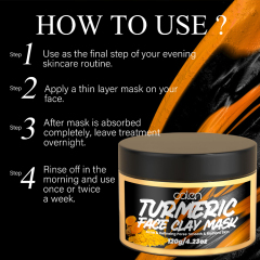 120G Turmeric Face Clay Mask,oalen cosmetics