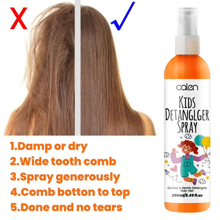 250ML Curly Hair Kids Detanglger Spray,oalen cosmetics