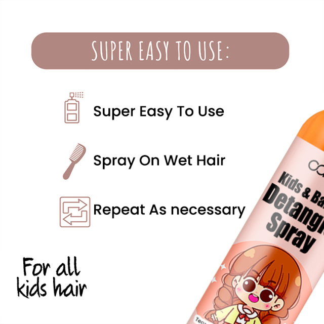 250ML Kids Mist Spray Detangler,oalen cosmetics