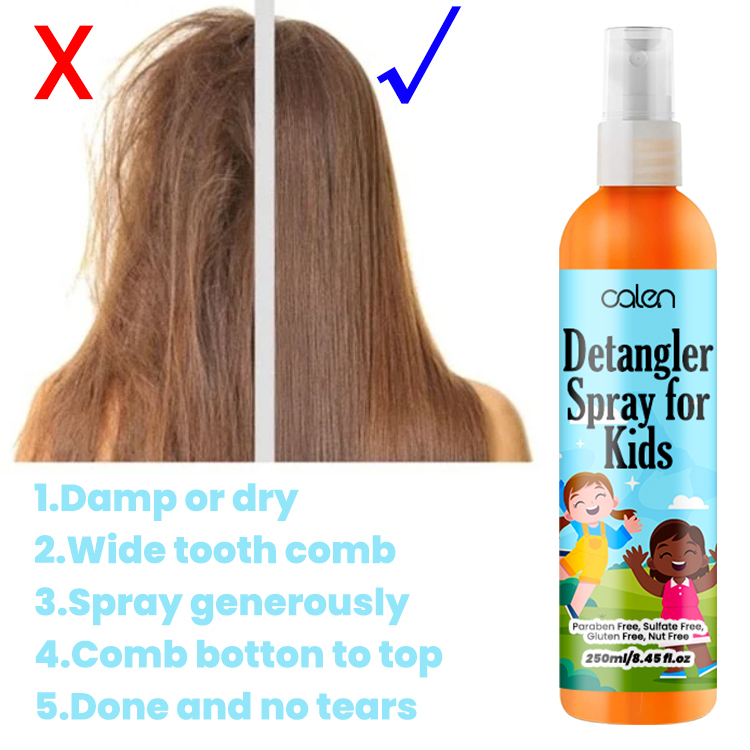 Moisturizing Kids Hair Detangler Spray,oalen cosmetics