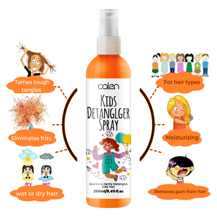 250ML Curly Hair Kids Detanglger Spray,oalen cosmetics