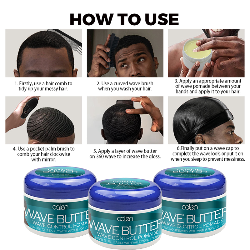 Wave Butter 3.18oz 360 Wave Grease for Men,oalen cosmetics