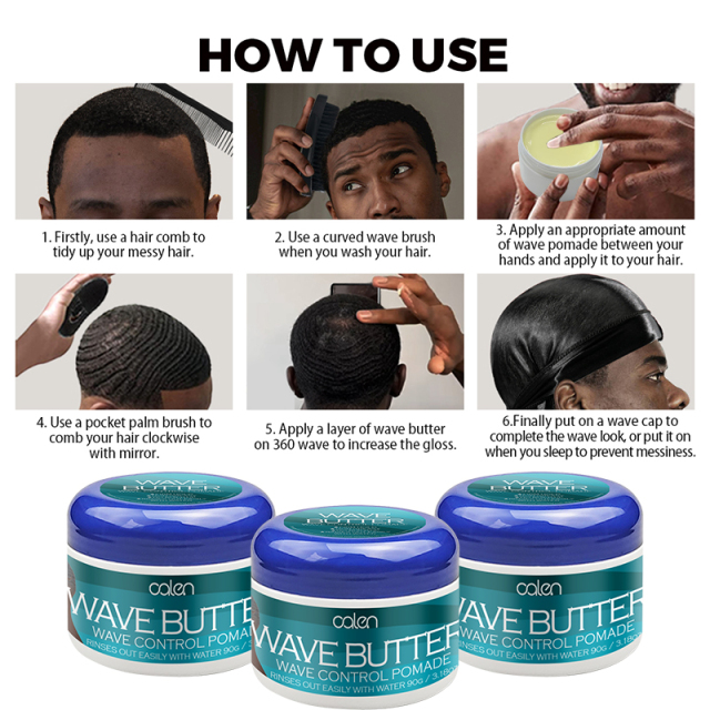 Wave Butter 3.18oz 360 Wave Grease for Men,oalen cosmetics