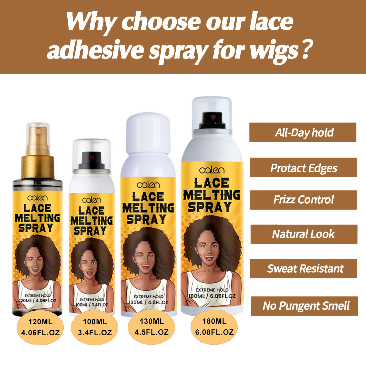 Luxfume Lace Glue Extreme Hold Lace Melt Spray,oalen cosmetics