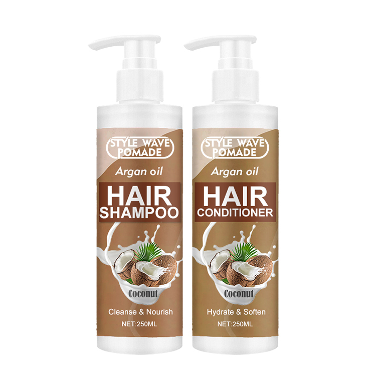 Style Wave Pomade Moisturizing Repair Hair Coconut Shampoo and Conditioner,oalen cosmetics