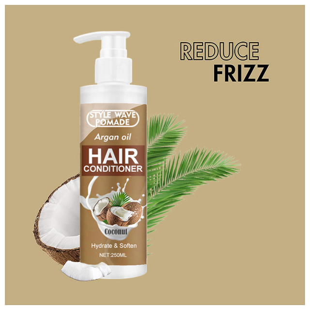 Style Wave Pomade Moisturizing Repair Hair Coconut Shampoo and Conditioner,oalen cosmetics