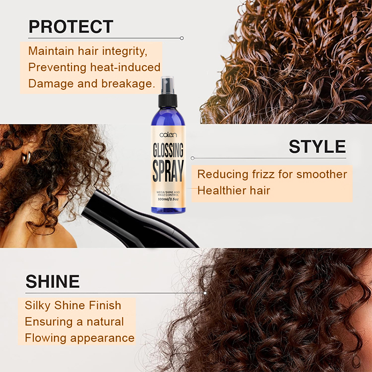 Oalen Custom Logo Mega Shine Frizz Control Hydrating Hair Shine Spray For All Hair Types,oalen cosmetics