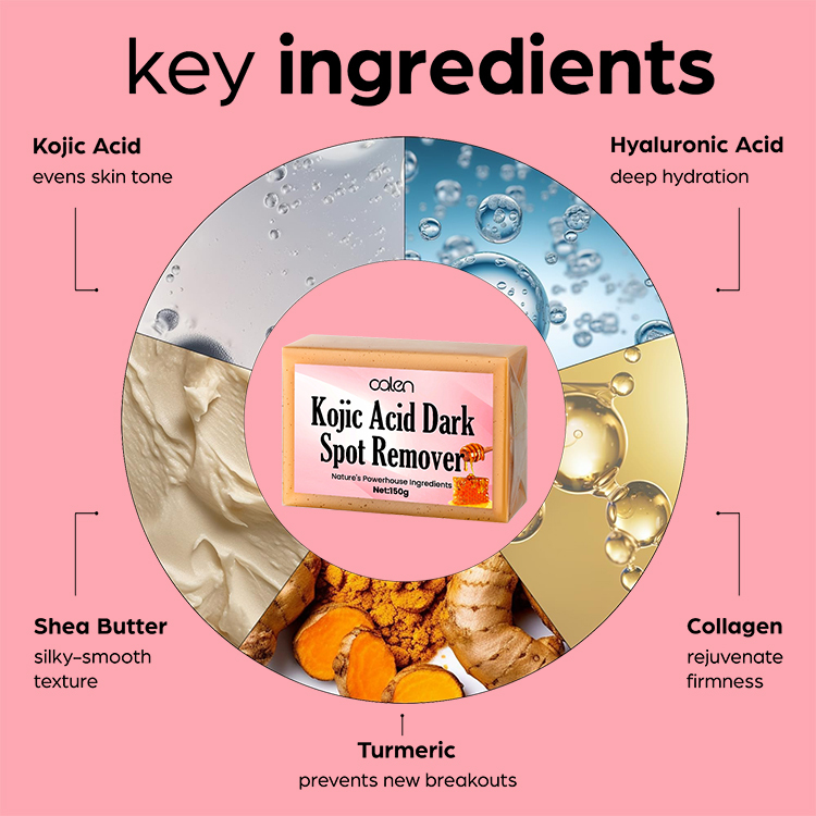 Oalen Private Label Vegan Moisturizing Face Lemon Turmeric Kojic Acid Soap,oalen cosmetics