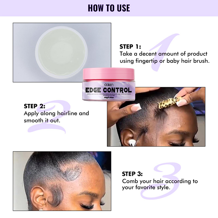 Oalen OEM ODM 80G Natural Styling 24 Hour Max Hold Hair Shine Gel Edge Control,MY SHOP