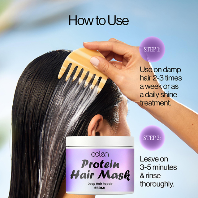 Oalen 250ml OEM ODM Leaves Hair Frizz Free And Smooth Deep Hair Repair Protein Hair Mask,oalen cosmetics