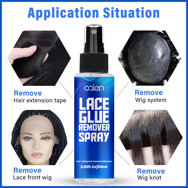 Oalen ODM Lace Glue Remover Spray Easy Natural Wig Remover Hair Spray 60ML Remover Spray For Wig,oalen cosmetics