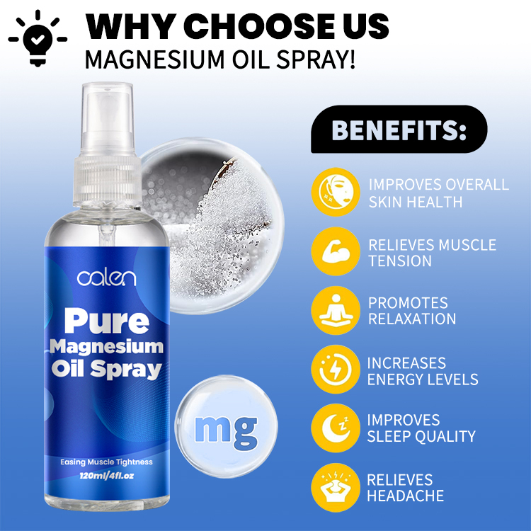 Oalen 120ml Private Label Application Magnesium Oil Spray for Skin,MY SHOP