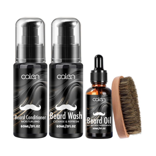 Oalen OEM ODM Complete Stimulate Beard Growth Oil Beard Care Kit for Spot Patchy Beard,oalen cosmetics