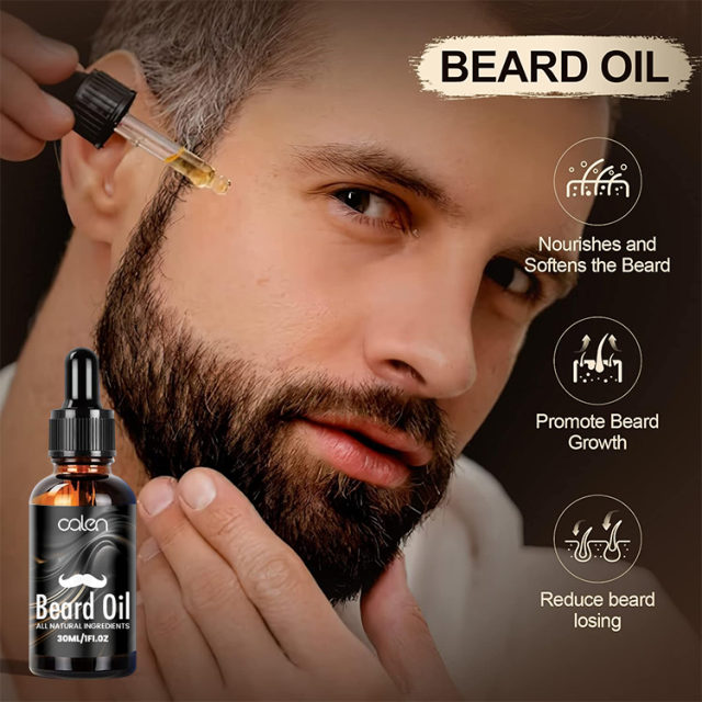 Oalen OEM ODM Complete Stimulate Beard Growth Oil Beard Care Kit for Spot Patchy Beard,oalen cosmetics