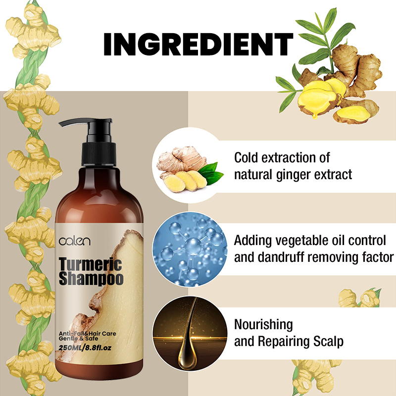 Oalen 250ML Hair Strengthening Scalp Nourishing Turmeric Shampoo,MY SHOP