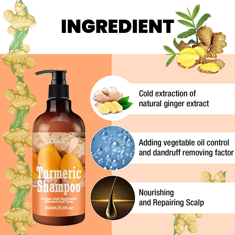 Oalen 250ML Private Label Nourishing Hair Turmeric Infused Shampoo,MY SHOP