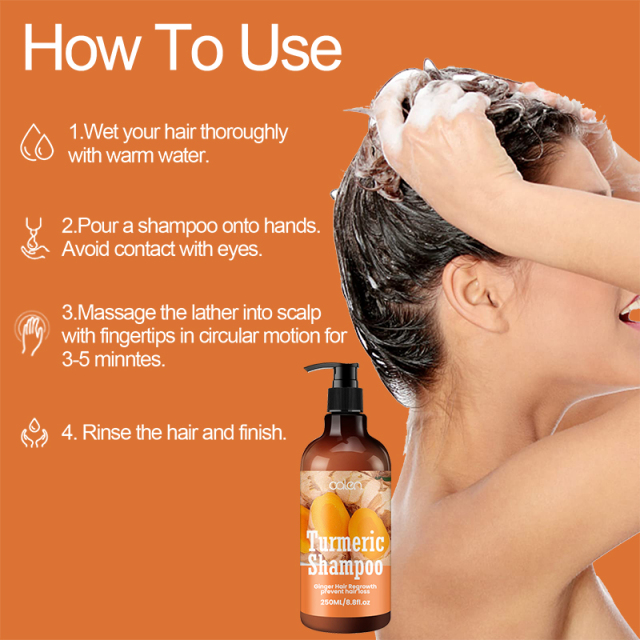 Oalen 250ML Private Label Nourishing Hair Turmeric Infused Shampoo,MY SHOP