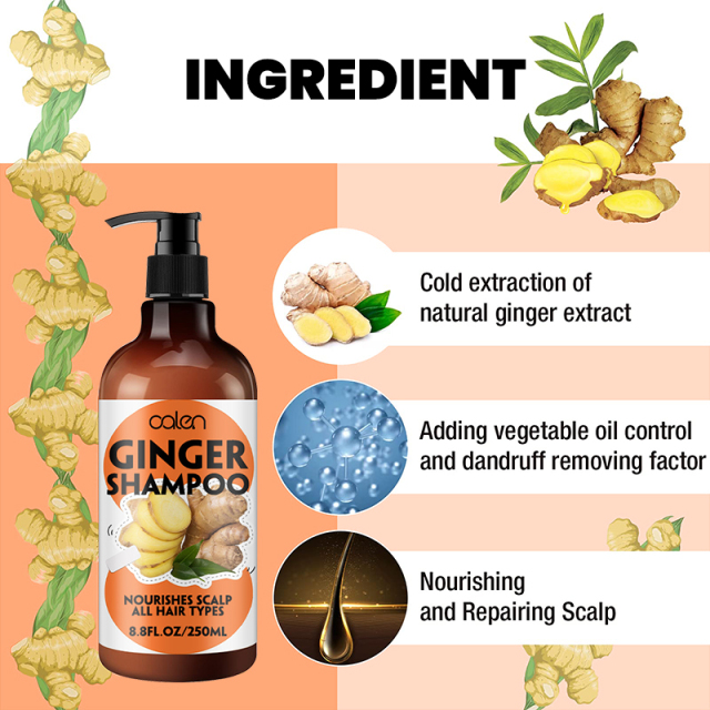 Oalen 250ml Nutrient Rich Scalp Radiant Ginger Hair Growth Shampoo,MY SHOP