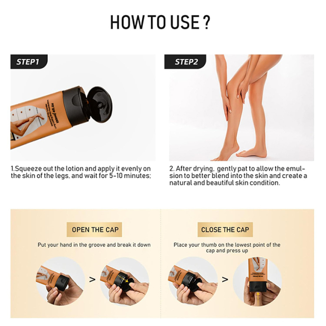 Oalen OEM 120ml Skin Tone Moisturizing Fake Tan Cream Leg Makeup,oalen cosmetics