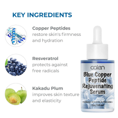 Luxfume 30Ml Moisturizes Firms Blue Copper Peptide Facial Repair Serum,oalen cosmetics