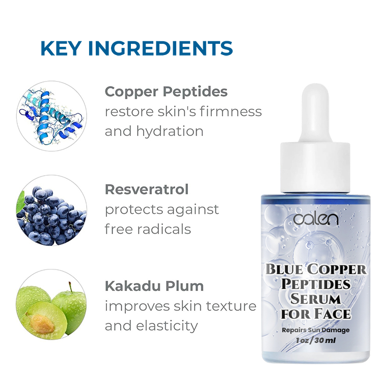 Oalen 30Ml OEM Pure Collagen Face Serum Blue Copper Peptide Serum,oalen cosmetics