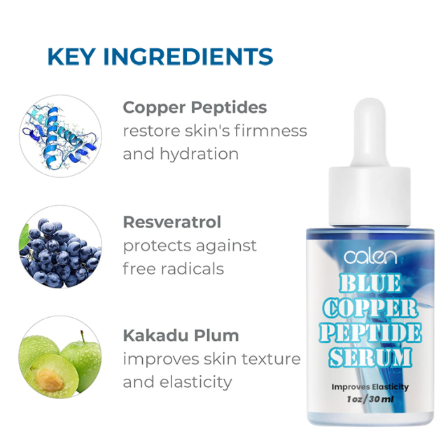 Oalen Private Label 30Ml Anti Wrinkle Face Blue Copper Peptide Serum,oalen cosmetics