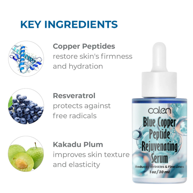 Oalen 30Ml Fine Lines Brighten Face Blue Copper Peptide Facial Serum,oalen cosmetics