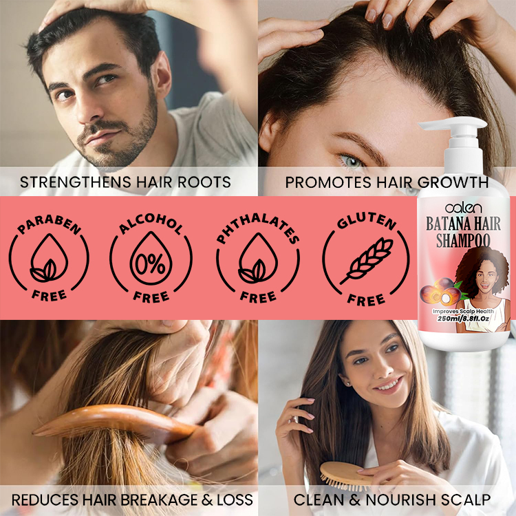 Oalen 250ml ODM OEM Damaged Hair Hair Growth Batana Hair Oil Shampoo,MY SHOP