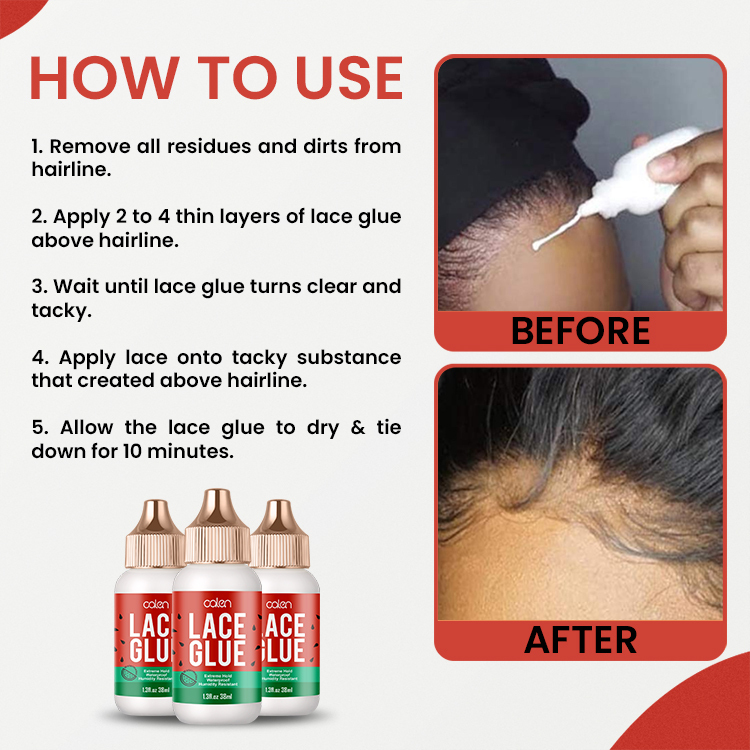 Oalen OEM 38ml Watermelon Sweatproof Waterproof Lace Wig Glue Adhesive,oalen cosmetics