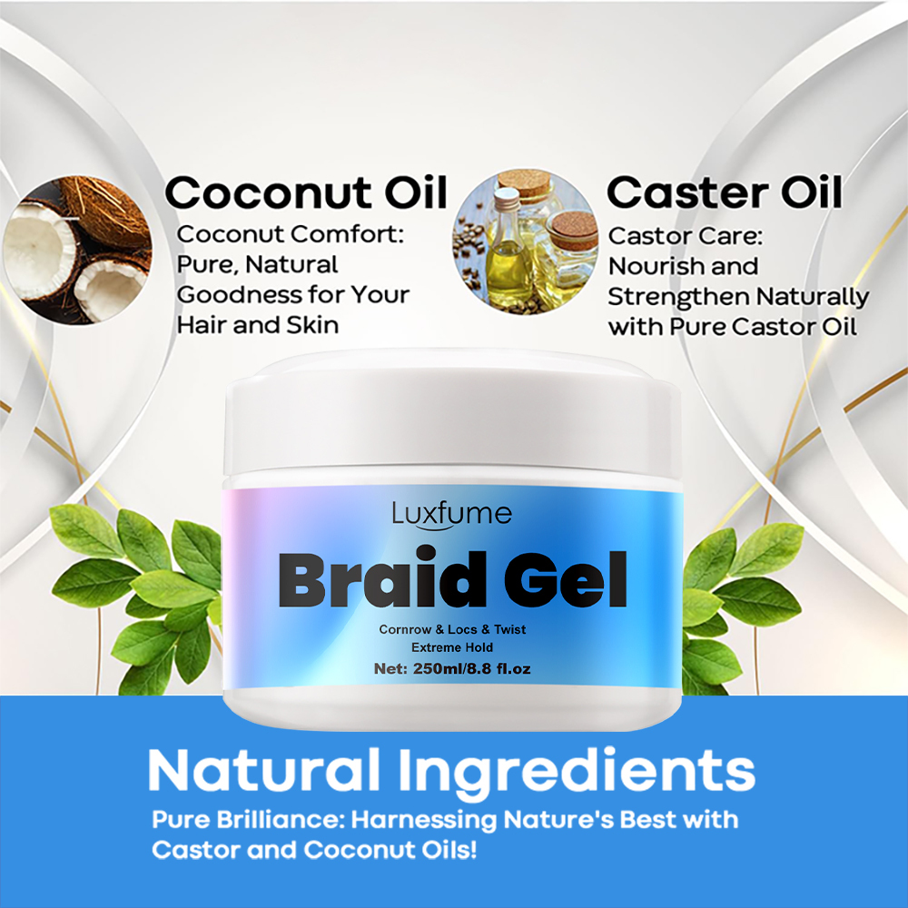 Luxfume Private Label Braid Gel Moisturizing Super Strong Setting Anti-itch Cooling Scalp Type For Twist Hair Styling,MY SHOP