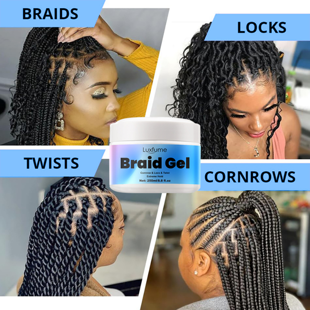 Luxfume Private Label Braid Gel Moisturizing Super Strong Setting Anti-itch Cooling Scalp Type For Twist Hair Styling,MY SHOP
