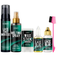 Super Strong Setting Waterproof Lace Tint Mousse Melting Spray Wax Stick Lace Glue Remover Lace Glue Install Kit,oalen cosmetics